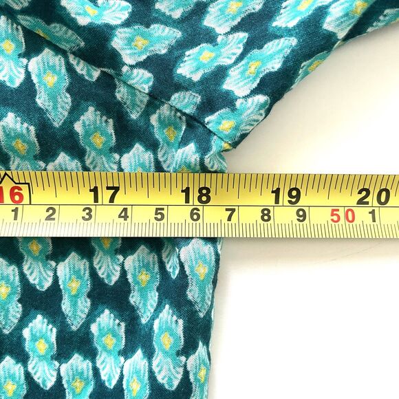 Sundance Stories Be Told Green Southwest Print Easy Button Up Shirt Top - Picture 8 of 14